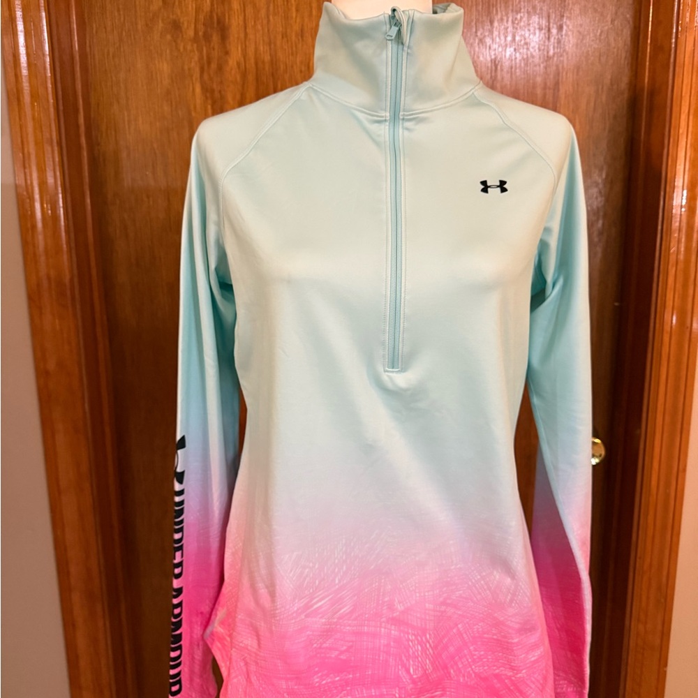 Under Armour Women's Blue and Pink Ombre Sweatshirt